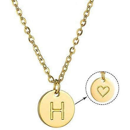 Damen Initialen Kette Buchstaben Anhänger Gold