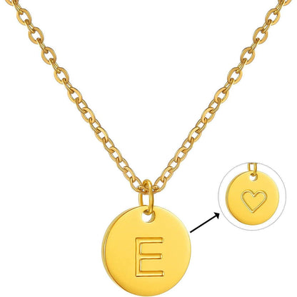 Initialen Halskette Damen Gold Buchstaben Anhänger Herzen