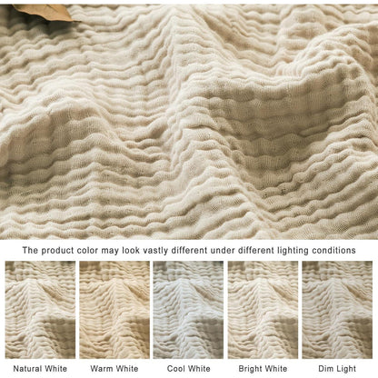 Weiche Baumwoll Musselin Decke, Beige, 127 x 177 cm