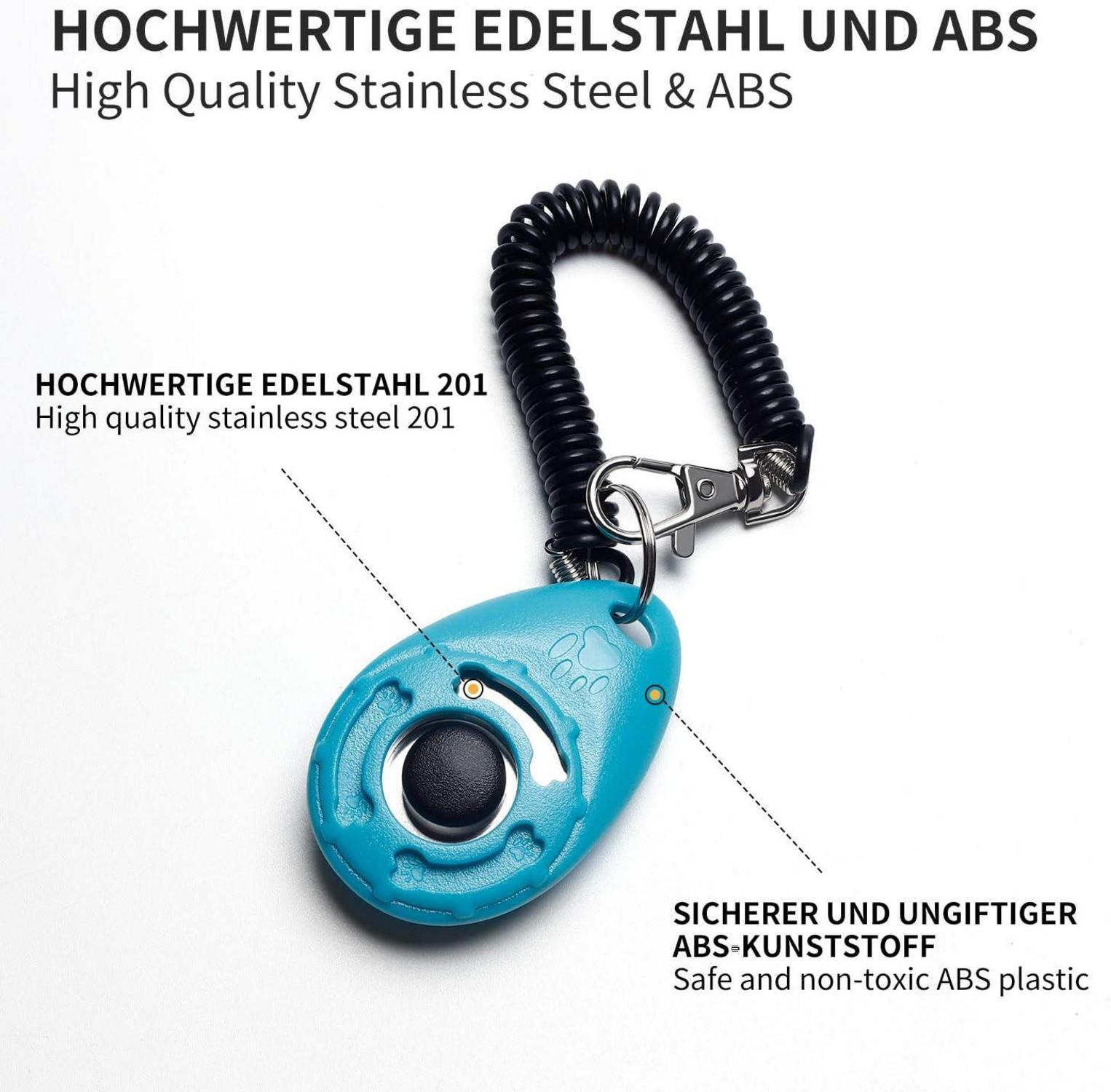 Clicker-Set für Hunde Training, 5 Stück Klicker mit großem Knopf