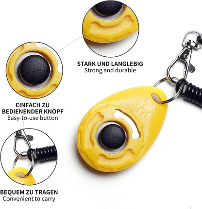 Toozey Hunde Clicker Set 5 Stück Training Klicker Großer Knopf Hund Katze Pferd