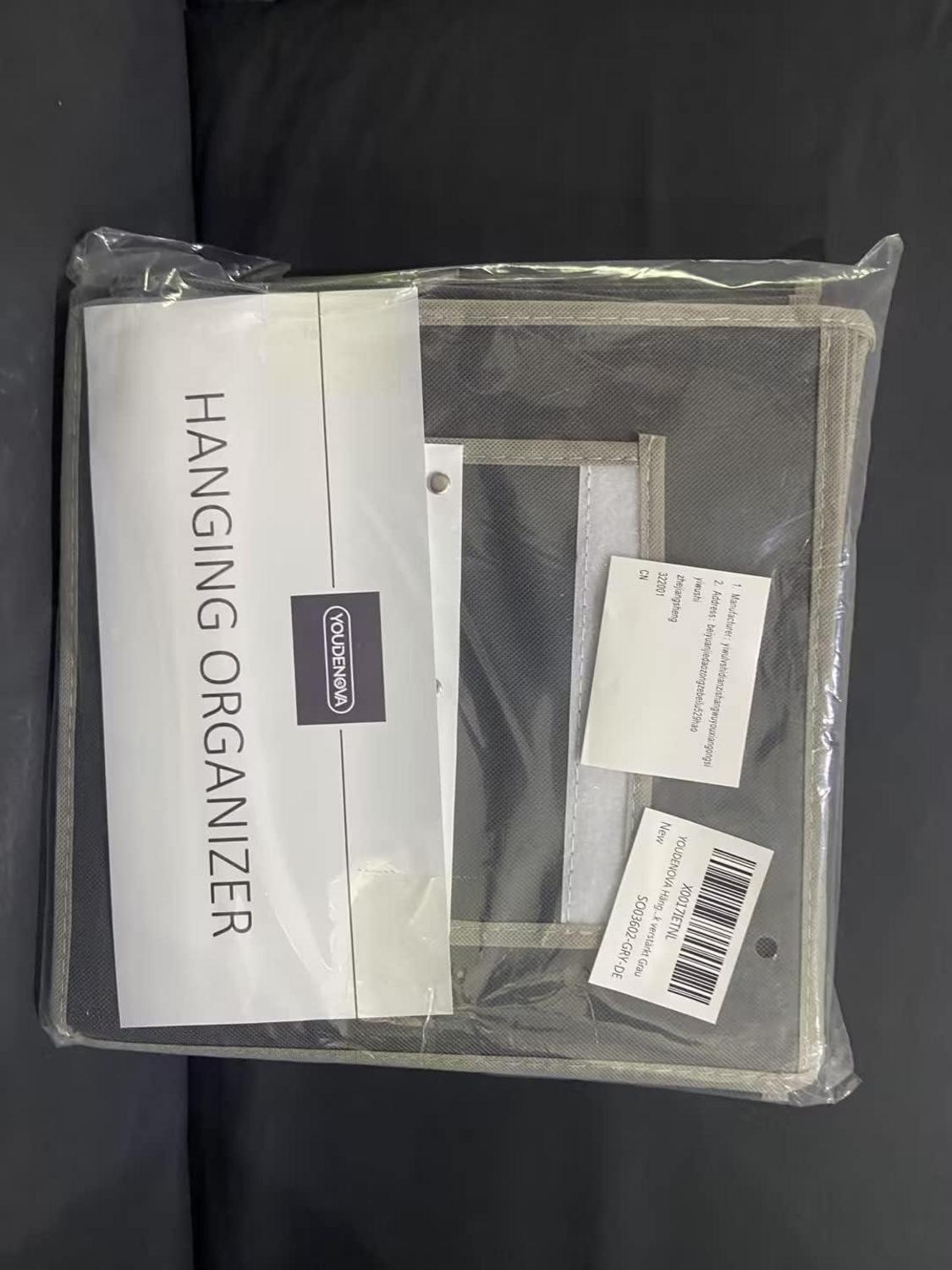 YOUDENOVA Hängeregal Organizer Ordnungssystem mit 6 Fächern Grau MDF Bambus