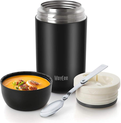 Thermobehälter Edelstahl Warmhaltebox Löffel 710ml Schwarz