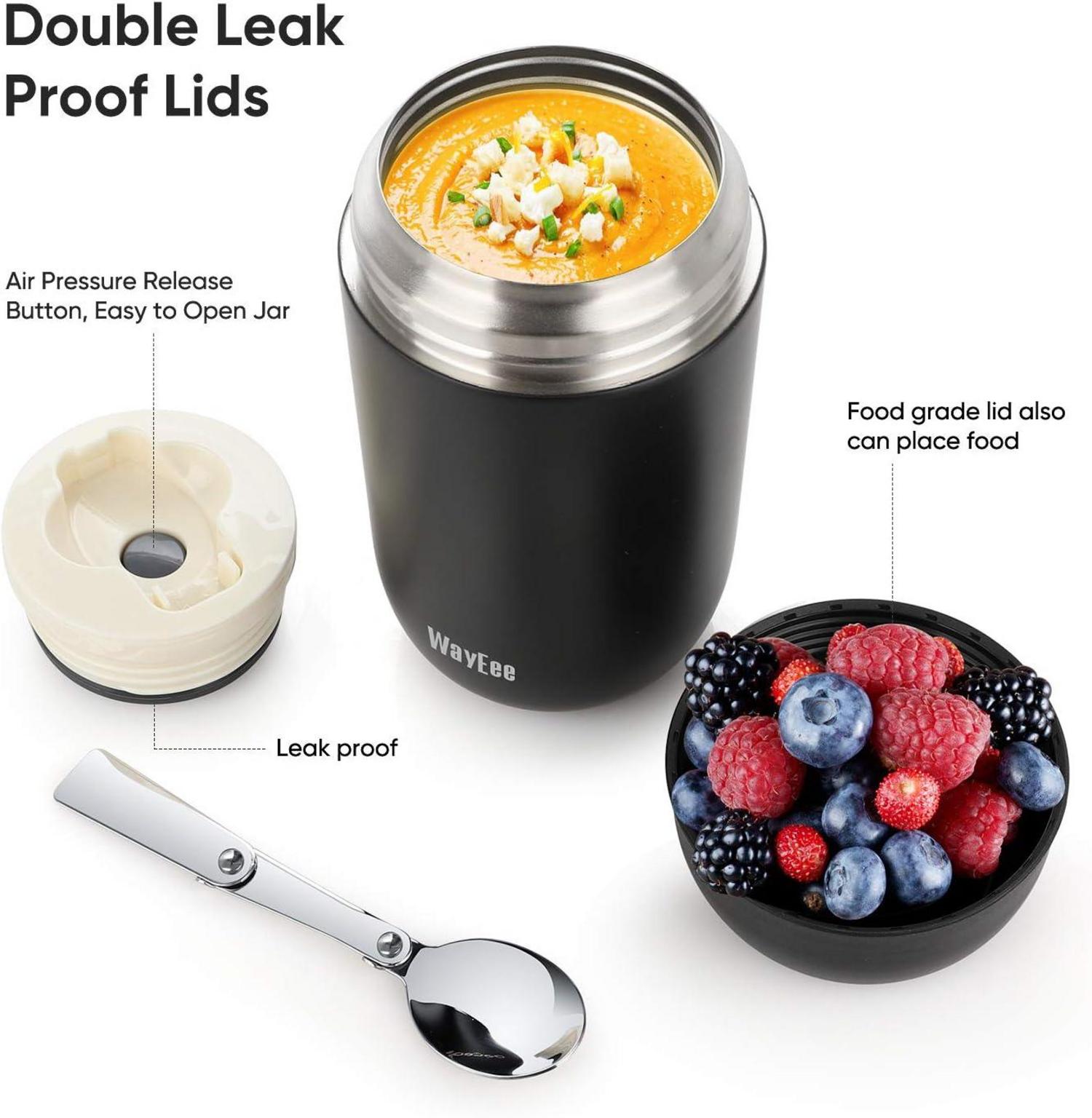 Thermobehälter Edelstahl Warmhaltebox 710ml mit Löffel