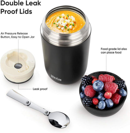 Thermobehälter Edelstahl Warmhaltebox 710ml mit Löffel