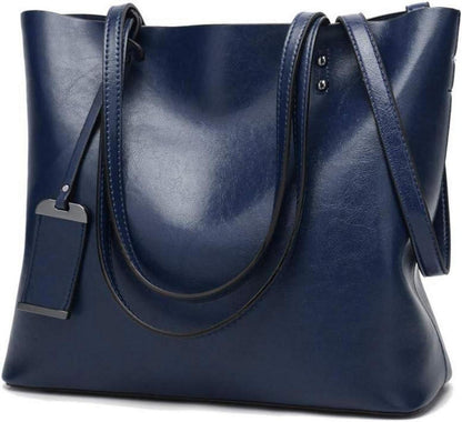 Damen Shopper Tasche PU-Leder Schulterriemen Umhängetasche Handtasche