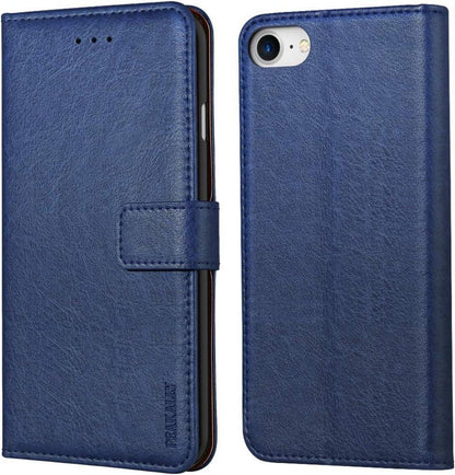 Handyhülle iPhone SE 2022 Leder Flip Case Schwarz Blau
