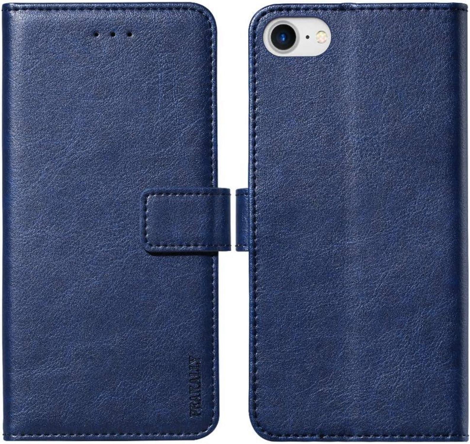 Handyhülle iPhone SE 2022 Schwarz Leder Flip Case Magnet Standfunktion
