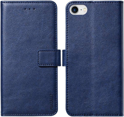 Handyhülle iPhone SE 2022 Schwarz Leder Flip Case Magnet Standfunktion