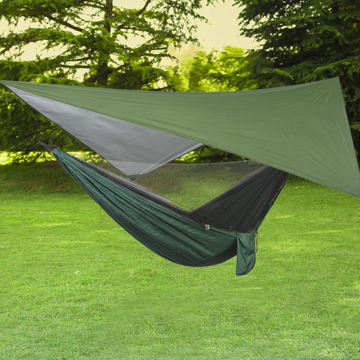 Wasserdichte Zeltplane Tarp Hängematte Leicht Kompakt Camping Grün