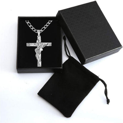 AFSTALR Johnny Hallyday Kreuz Anhänger Halskette Rocker Gitarre Silber