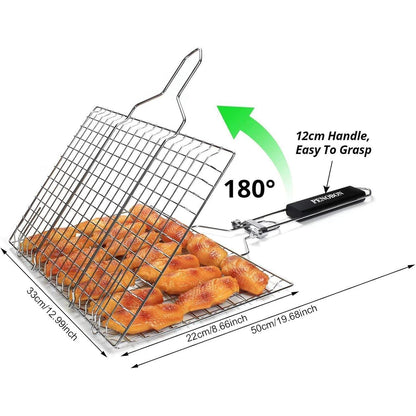 Fisch Grillkorb Edelstahl Faltbar Tragbar Grillzubehör