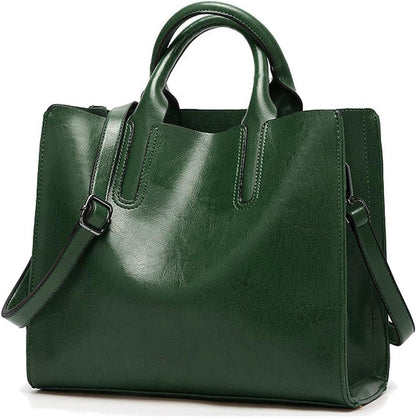Damen PU-Leder Shopper Handtasche mit Schulterriemen