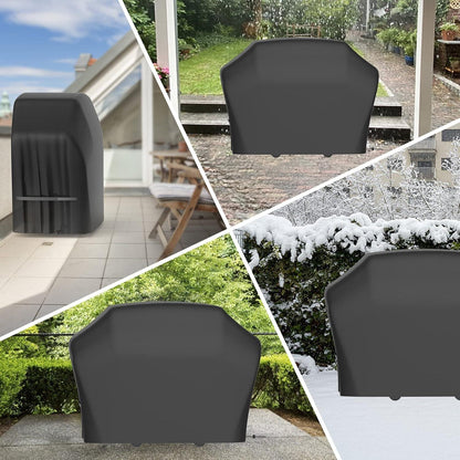 Grill Abdeckhaube 170x61x117cm Schwarz Oxford-Gewebe wasserdicht UV Outdoor