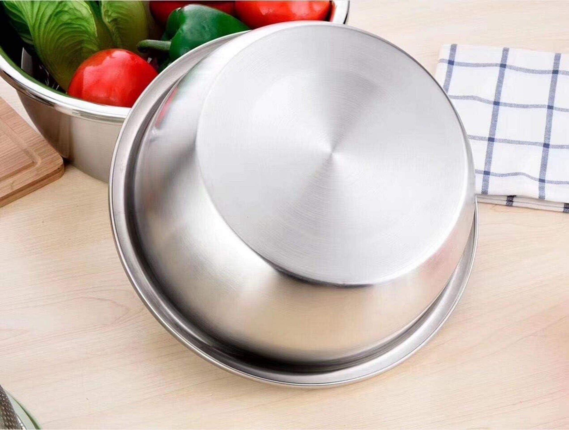 Edelstahl Seiher und Schüssel Set Stapelbar 26cm
