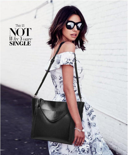 Coolives Damen Groß Shopper Tasche aus PU-Leder mit