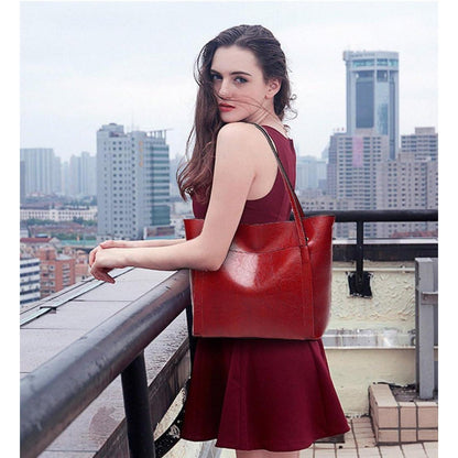 Damen Groß Shopper Handtasche PU-Leder Schultertasche