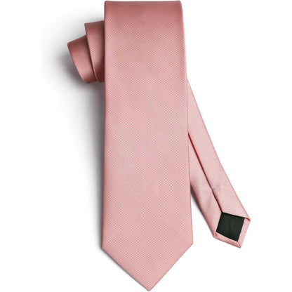 Krawatten-Set Herren mit Einstecktuch – Einfache Pflege, Rosa