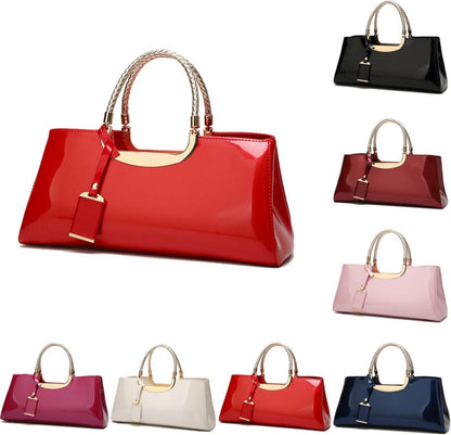 Damen Handtasche PU-Lackleder Henkeltasche Abend Umhängetasche