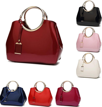 Damen Handtasche aus PU-Lackleder Hochzeit Abend Umhängetasche