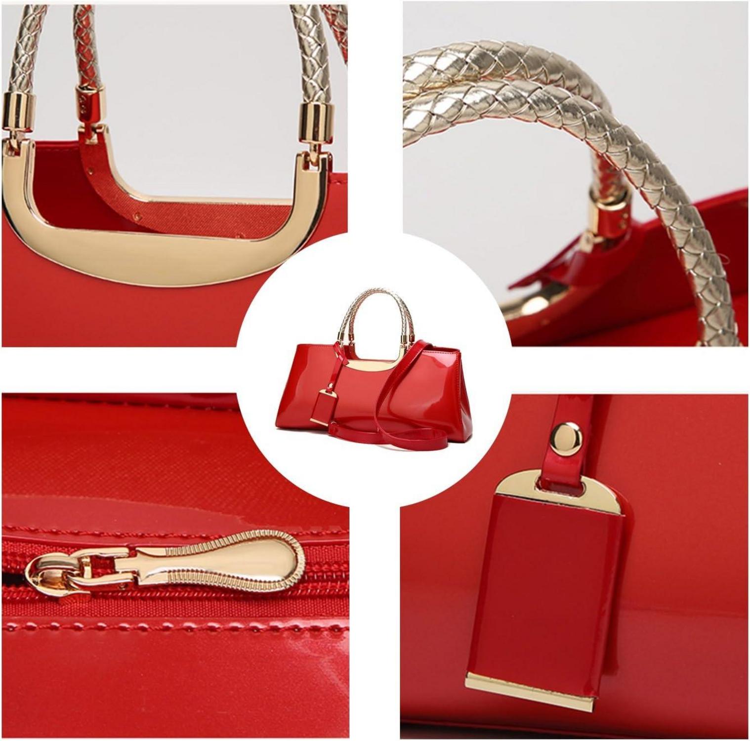 Damen Handtasche aus PU-Lackleder Henkeltasche Abendtasche Coolives