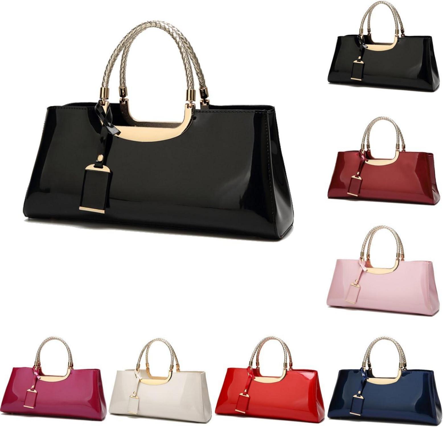 Damen Handtasche PU-Lackleder Abendtasche Hochzeit Umhängetasche Luxus