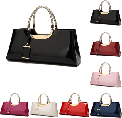 Damen Handtasche PU-Lackleder Abendtasche Hochzeit Umhängetasche Luxus