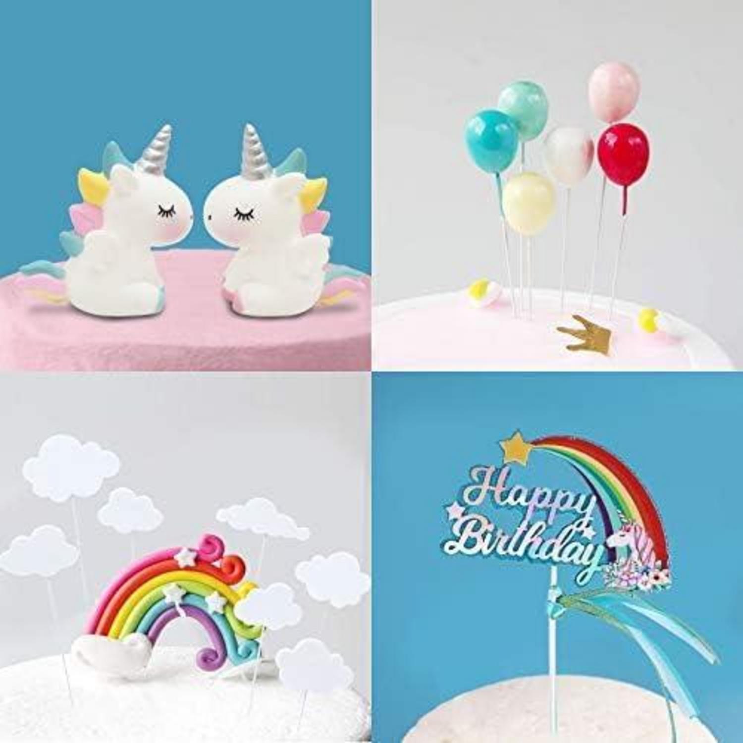 iZoeL Tortendeko Einhorn Regenbogen Happy Birthday Kuchenaufsatz