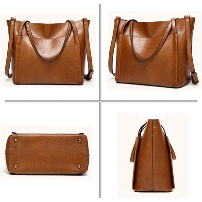 Damen Große Shopper Tasche aus PU-Leder mit Schulterriemen