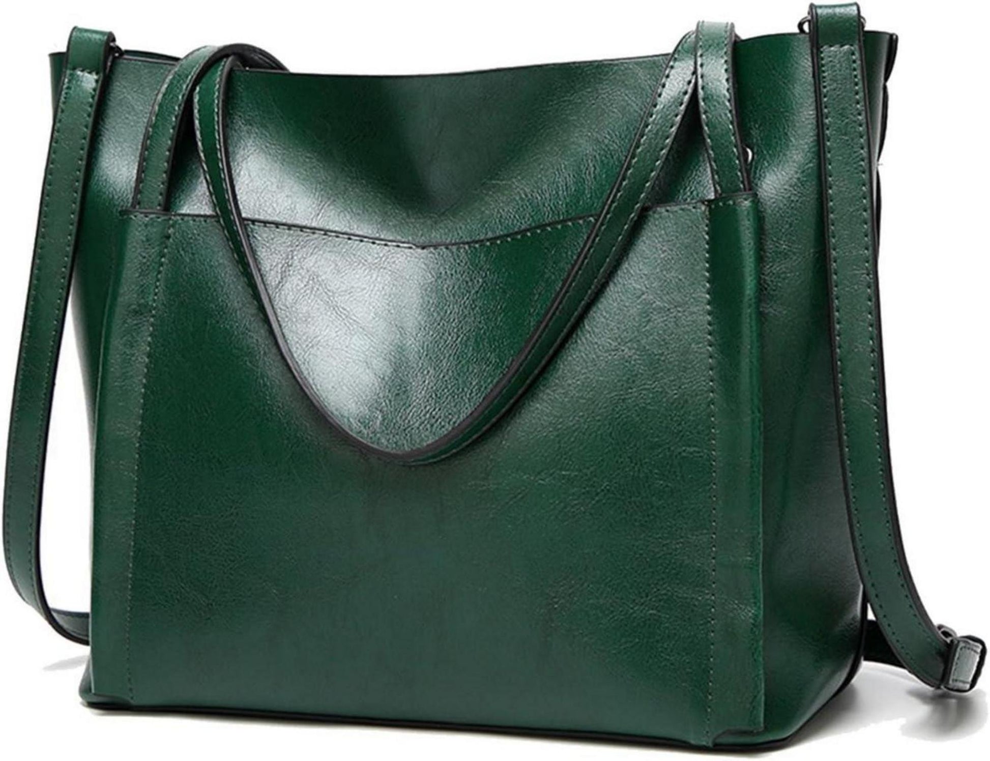 Großer PU-Leder Shopper mit Schulterriemen in elegantem Stil