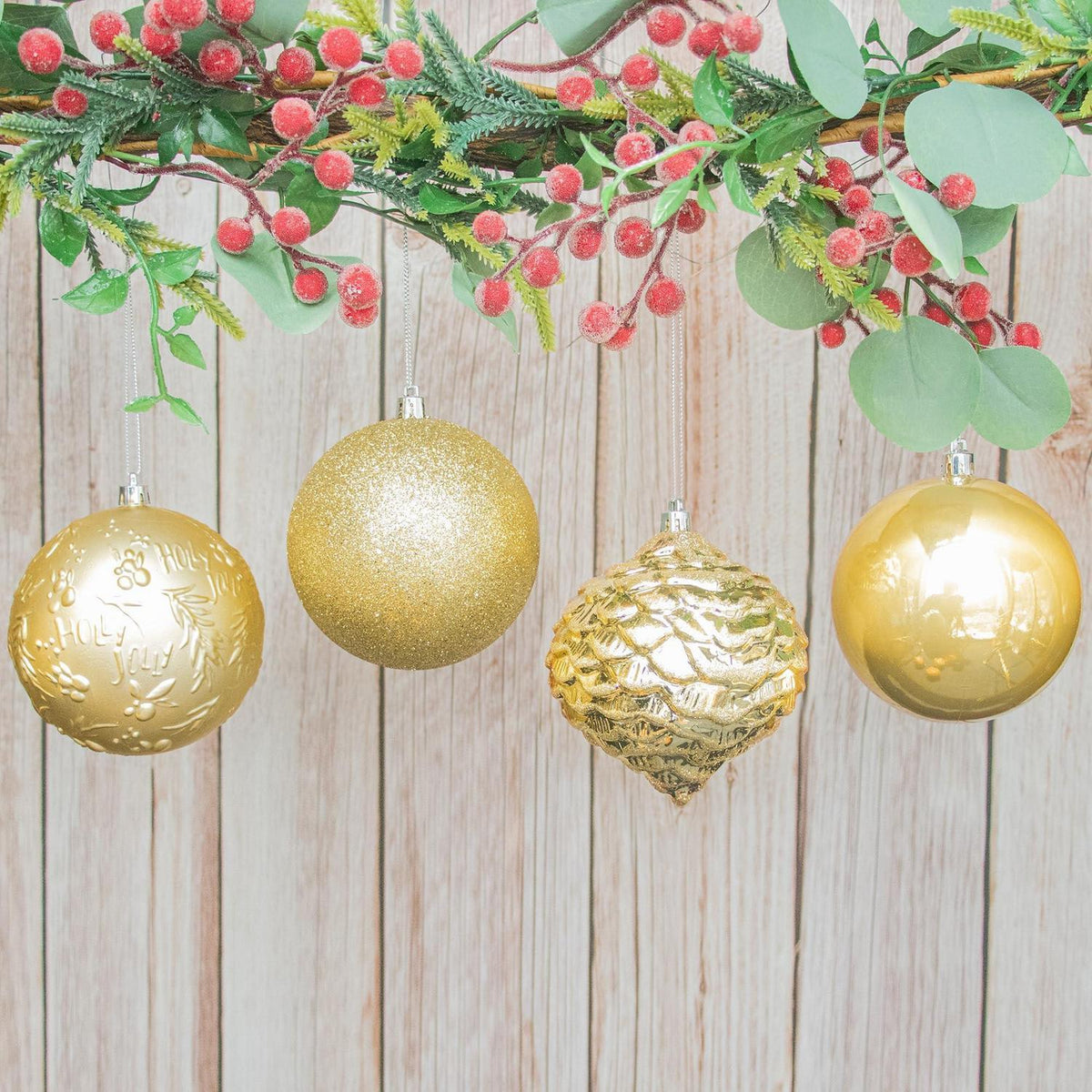 16 Goldene Weihnachtskugeln 10cm – Set für Weihnachtsbaum 2026
