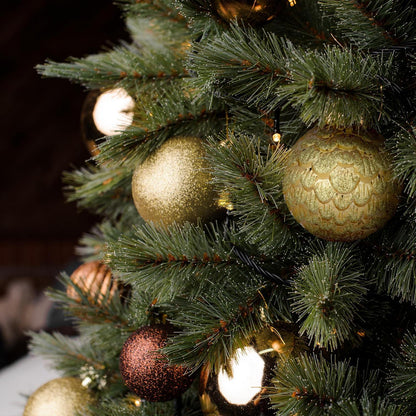 16 Goldene Weihnachtskugeln 10cm – Set für Weihnachtsbaum 2026
