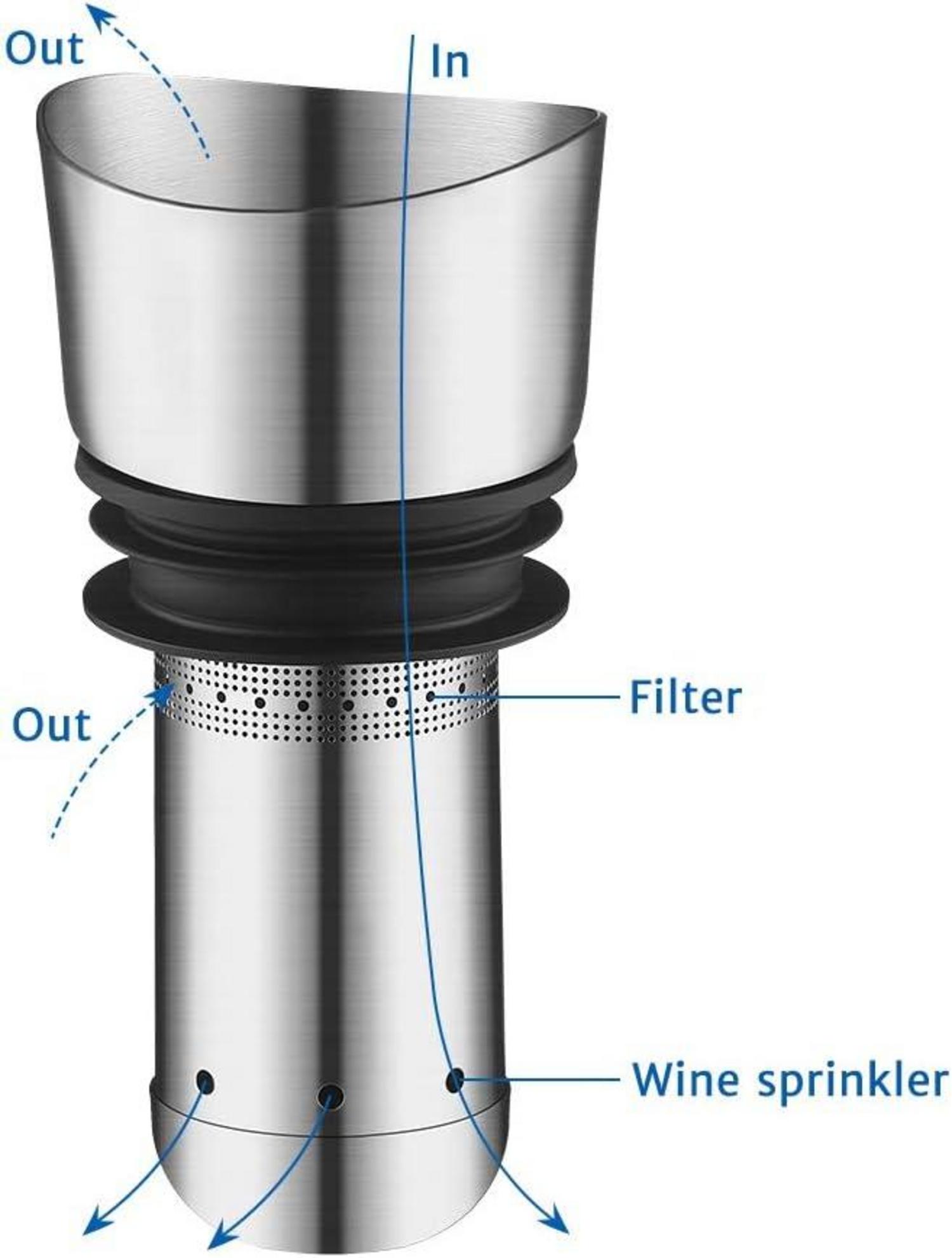 Glastal Wein Dekanter Kristallglas 3-in-1 Aerator Filter