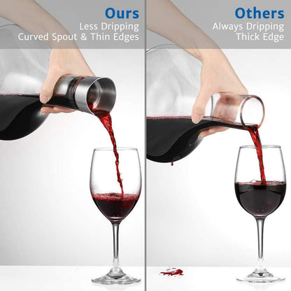 Glastal Wein Dekanter Kristallglas Belüfter Filtern 1800ml Tropffreies Eingießen