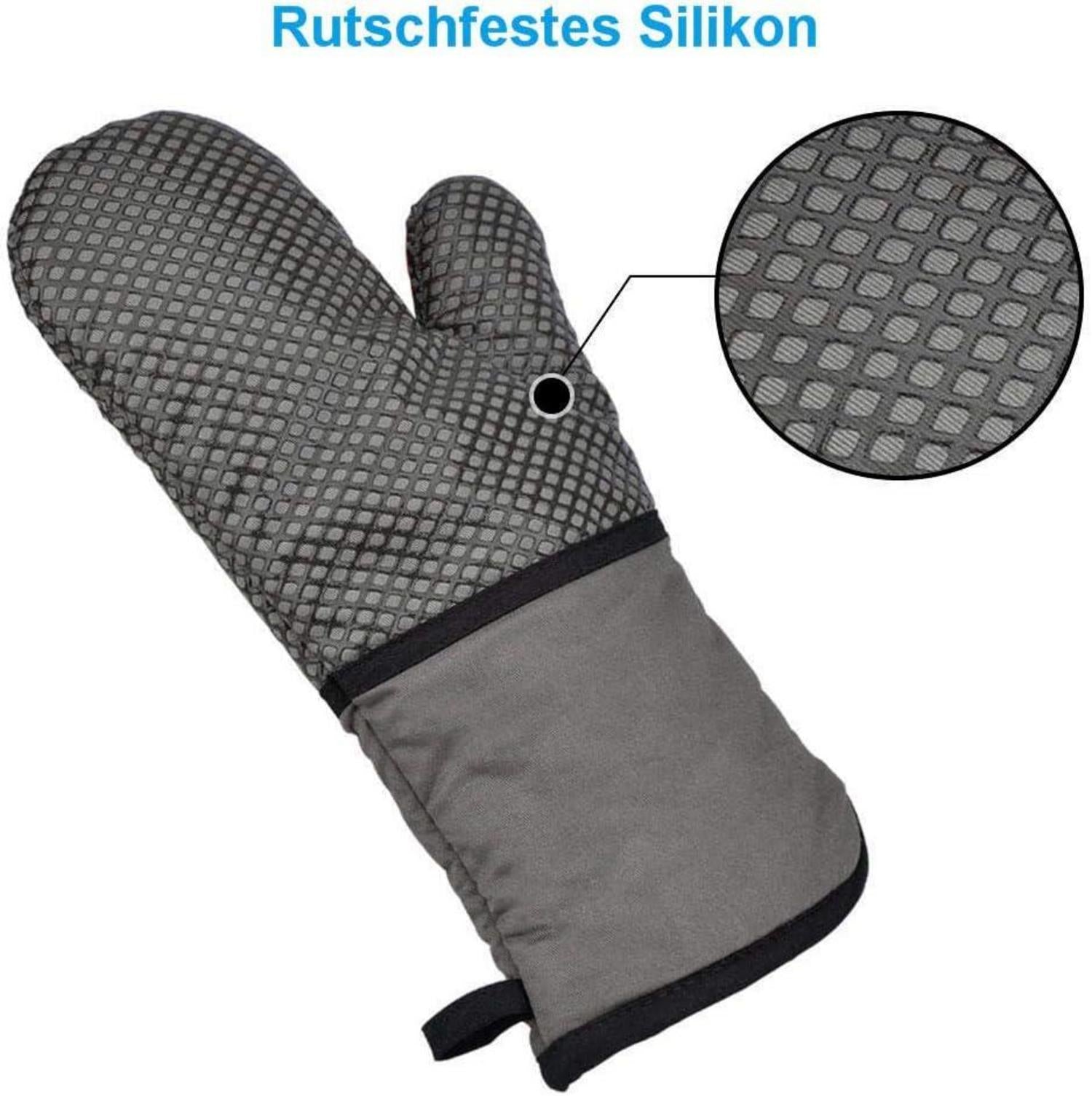 AYADA Ofenhandschuh Hitzebeständig BBQ Grillhandschuhe Silikon
