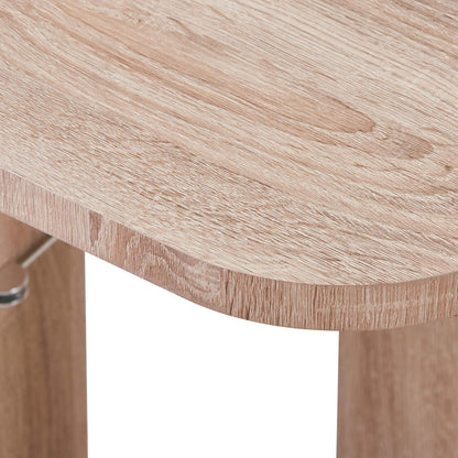 Runder Holz Beistelltisch mit Glasplatte in Hellbraun