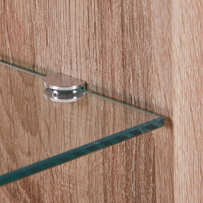 Kleiner Beistelltisch Holz Rund Nachttisch modern Glas Wohnzimmer