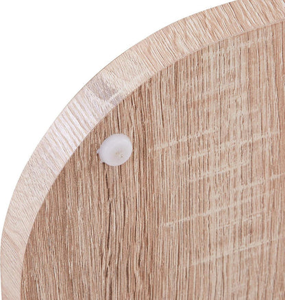 Beistelltisch Rund Holz Nachttisch Glas Modern Hellbraun 3 Ebenen