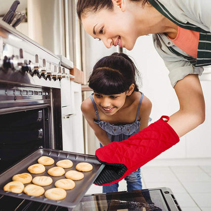 Hitzebeständige Ofenhandschuhe Set für BBQ Grillen Backen