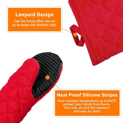 Ofenhandschuhe Set Hitzebeständig BBQ Kochen Backen