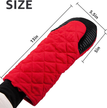 Ofenhandschuhe Set 260℃ Hitzebeständig Gummi Männer Frauen BBQ