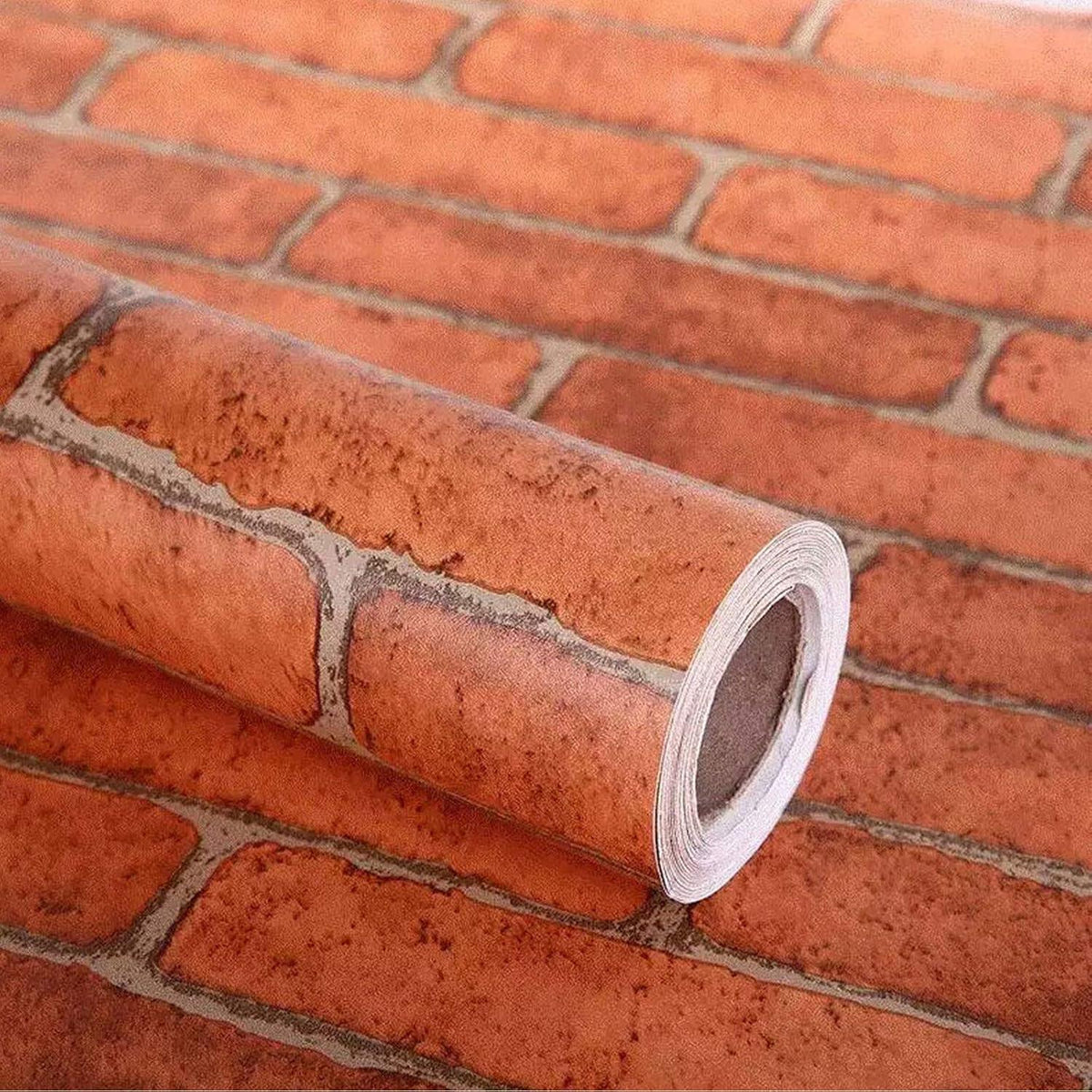 Selbstklebende Tapete Rote Ziegelstein Wandtapete 0,45 x 10 m