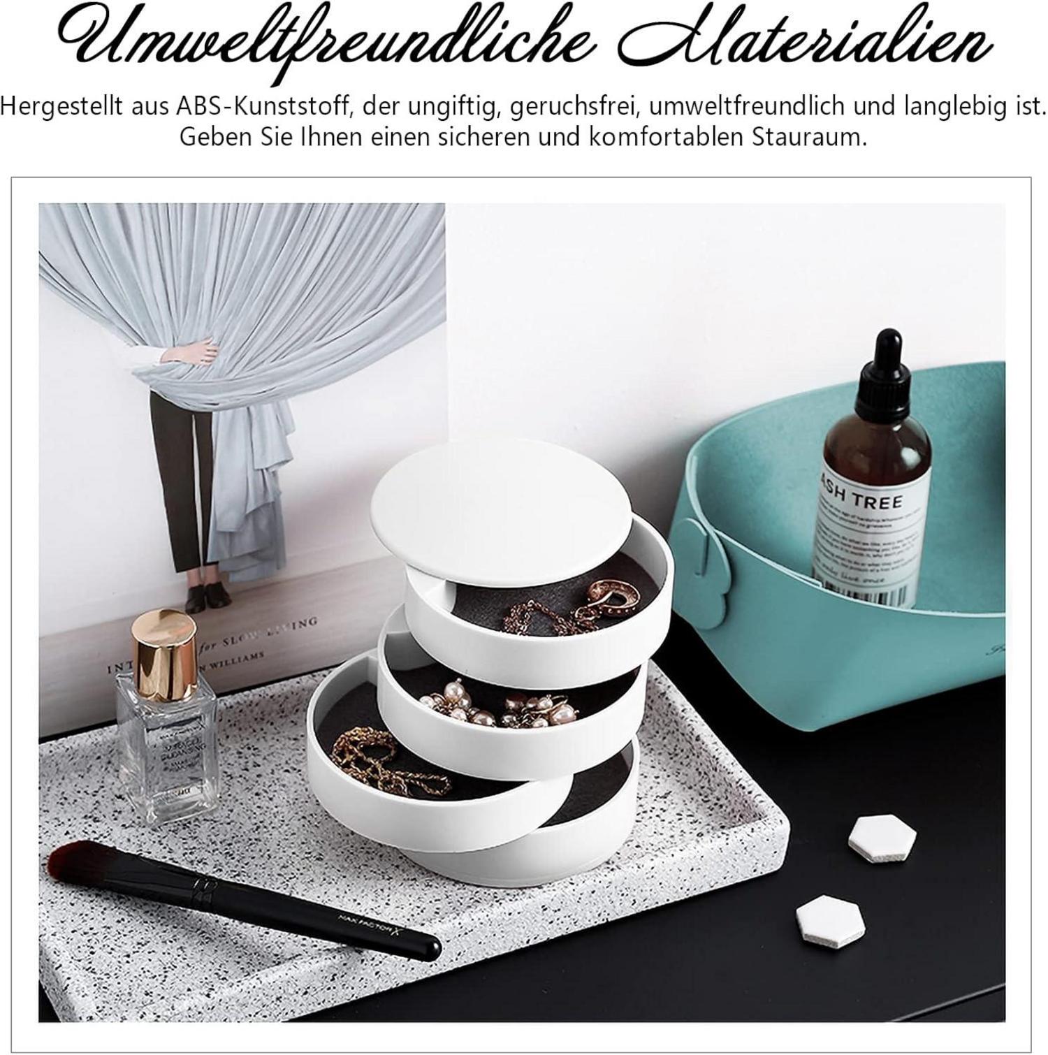 INMORVEN Schmuckaufbewahrung Organizer 4 Ebenen Drehbar