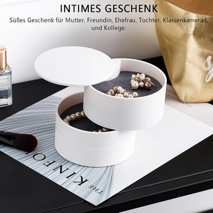 Schmuckaufbewahrung Organizer 4 Ebenen Drehbar Weiß 10cm-Rund Halskette Ring