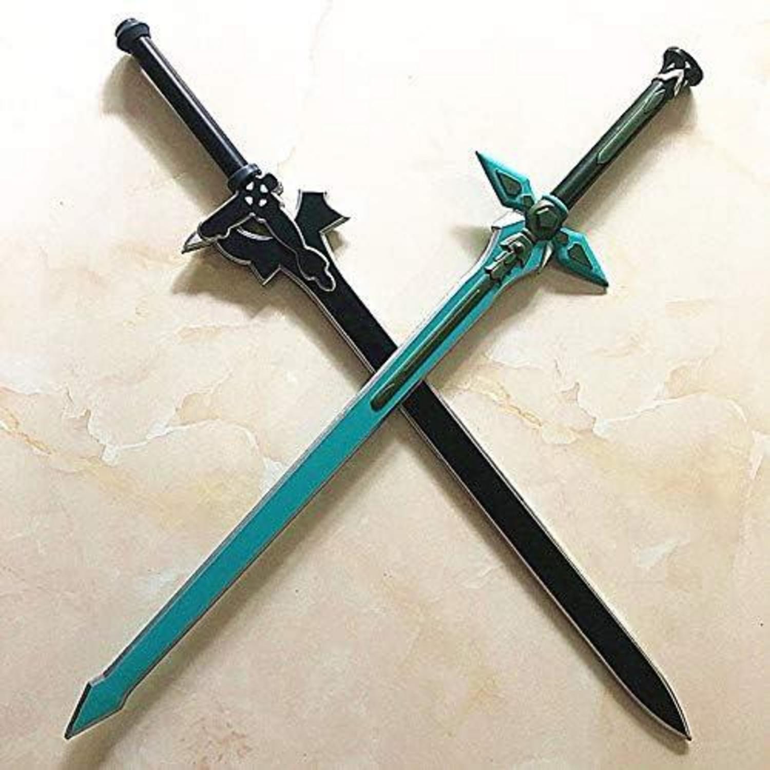 Schwarzes Schwert-Set für Cosplay, Dark Repulser und Elucidator, 31,5 Zoll