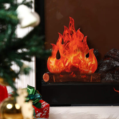 Boao 3D Lagerfeuer Dekoration aus Karton, 12 Zoll lang, 10 Zoll breit, Party Deko, 3 Sets 6 Stück