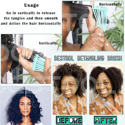 Lockenbürste Afro Haare Entwirrbürste 3a 4c Naturhaar verbessert Haartextur