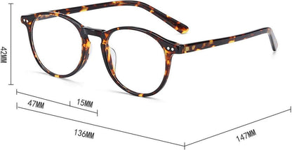 Vintage Nerdbrille Rund Retro Klare Linse Unisex Brillenrahmen