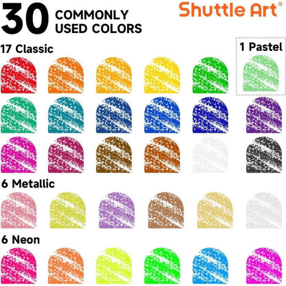 Shuttle Art Tempera Paint Sticks Set 30 Farben Kinder