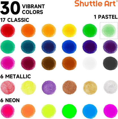 Tempera Paint Sticks - 30 bunte feste Farben für Kinder, Malstifte für
